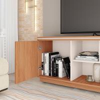 Rack Tv 75 Pol 180cm Bancada Ripado Com Rodízio Noan Freijó/off White C01 - D'rossi - 5