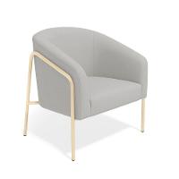 Poltrona Sala Industrial Alta Champanhe Kit 2 Stella Suede D03 - D'rossi Cor Cinza - 5