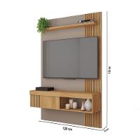 Painel Tv 45 Pol 120cm Bancada Suspensa Ripado Luana C01 - D'rossi Cor Fendi/buriti - 3