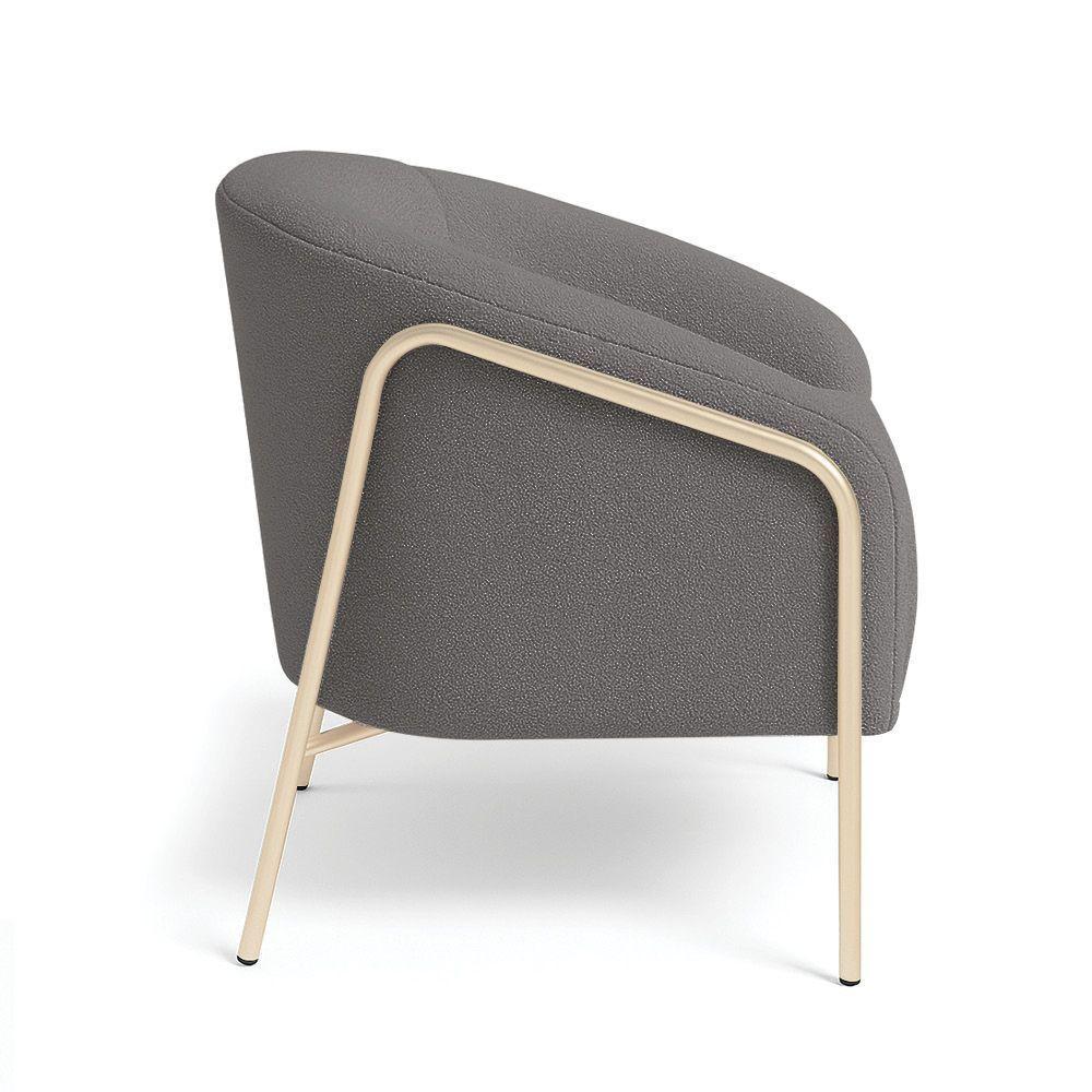 Poltrona Sala Industrial Alta Champanhe Stella Bouclê Grafite D03 - D'rossi - 5