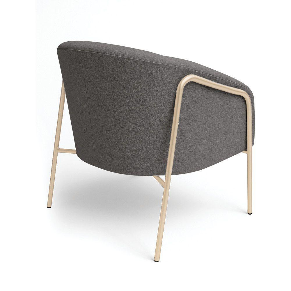 Poltrona Sala Industrial Alta Champanhe Stella Bouclê Grafite D03 - D'rossi - 6