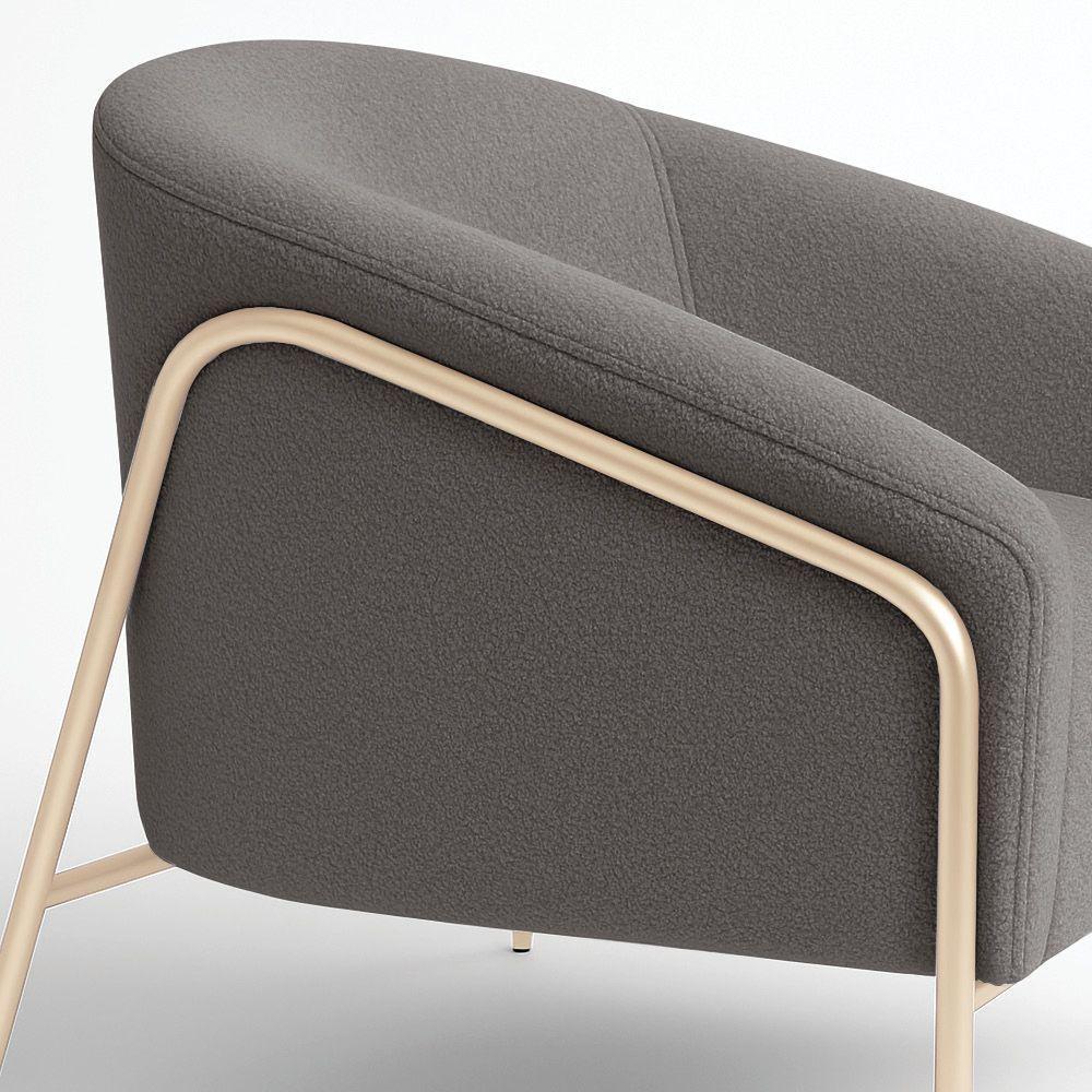 Poltrona Sala Industrial Alta Champanhe Stella Bouclê Grafite D03 - D'rossi - 7