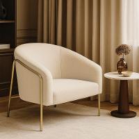 Poltrona Sala Industrial Alta Dourado Stella Bouclê D03 - D'rossi Cor Bege - 1