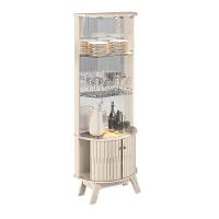 Cristaleira De Vidro Com Led 67cm Sala De Jantar Ravion M20 - D'rossi Cor Calacata E Off White - 2