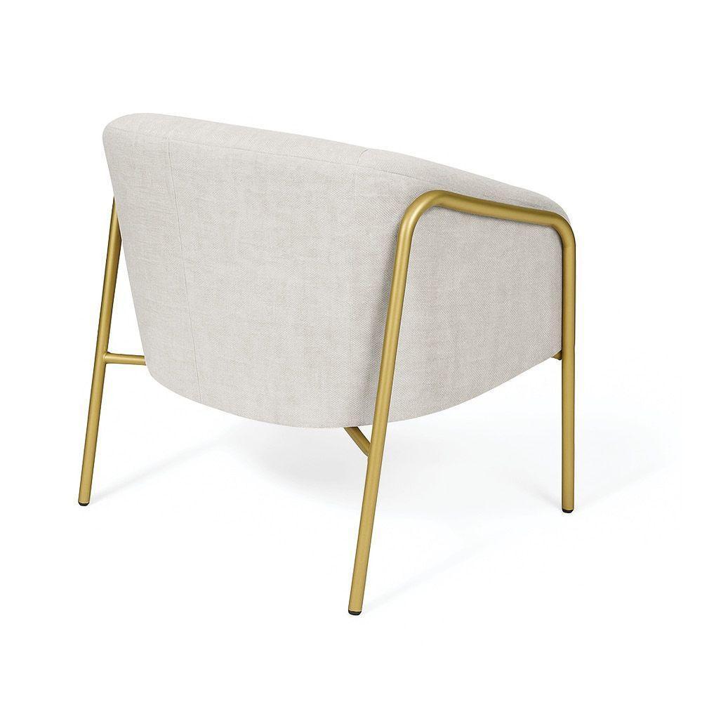 Poltrona Sala Industrial Alta Dourado Stella Linho D03 - D'rossi Cor Cinza - 3