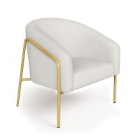 Poltrona Sala Industrial Alta Dourado Stella Linho D03 - D'rossi Cor Cinza - 5