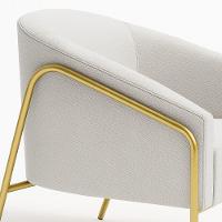 Poltrona Sala Industrial Alta Dourado Stella Linho D03 - D'rossi Cor Cinza - 7