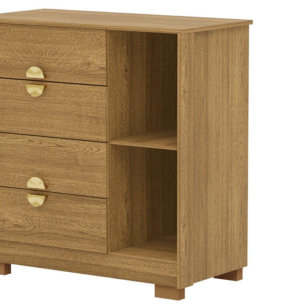 Cômoda Quarto 95cm Com Espelho 1 Porta Kenia V01 - D'rossi Cor Naturale - 4