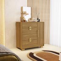 Cômoda Quarto 95cm Com Espelho 1 Porta Kenia V01 - D'rossi Cor Naturale - 1