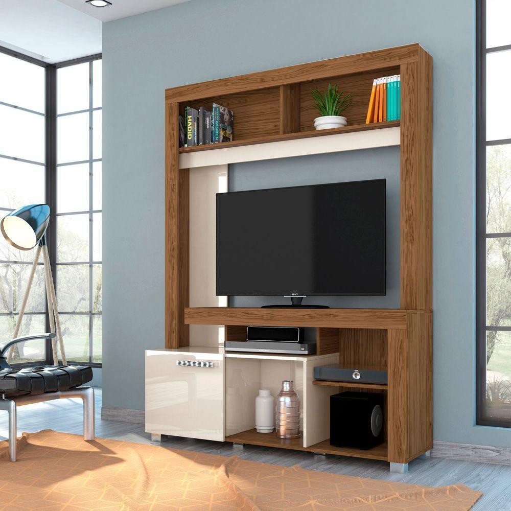 Estante De Tv 50 Pol 136cm Sala De Estar Mervan M20 - D'rossi Cor Naturale E Off White - 1