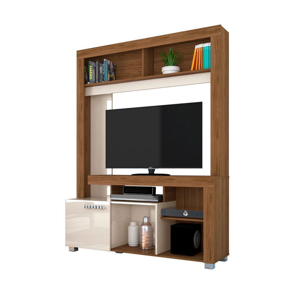 Estante De Tv 50 Pol 136cm Sala De Estar Mervan M20 - D'rossi Cor Naturale E Off White - 2