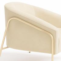 Poltrona Sala Industrial Alta Champanhe Stella Suede Bege D03 - D'rossi - 7