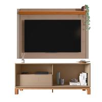 Painel Tv 55 Pol 150cm Com Rack Bancada Para Sala Visari Marrom/freijó C01 - D'rossi - 3