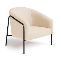 Poltrona Sala Industrial Alta Preto Stella Bouclê Bege D03 - D'rossi - 2