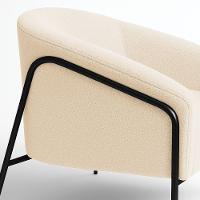 Poltrona Sala Industrial Alta Preto Stella Bouclê Bege D03 - D'rossi - 7