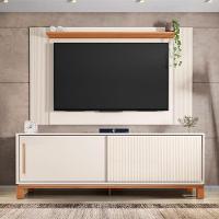 Painel Tv 65 Pol 180cm Com Rack Bancada Para Sala Visari C01 - D'rossi Cor Off White/freijó - 1