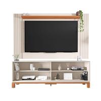 Painel Tv 65 Pol 180cm Com Rack Bancada Para Sala Visari C01 - D'rossi Cor Off White/freijó - 5