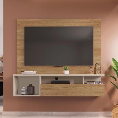 Painel Tv 55 Pol 136cm Bancada Suspensa Sala Layanne C01 - D'rossi Cor Buriti/off White