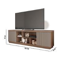 Rack Tv 75 Pol 180cm Bancada Ripado Com Rodízio Noan Nogueira/fendi C01 - D'rossi - 3