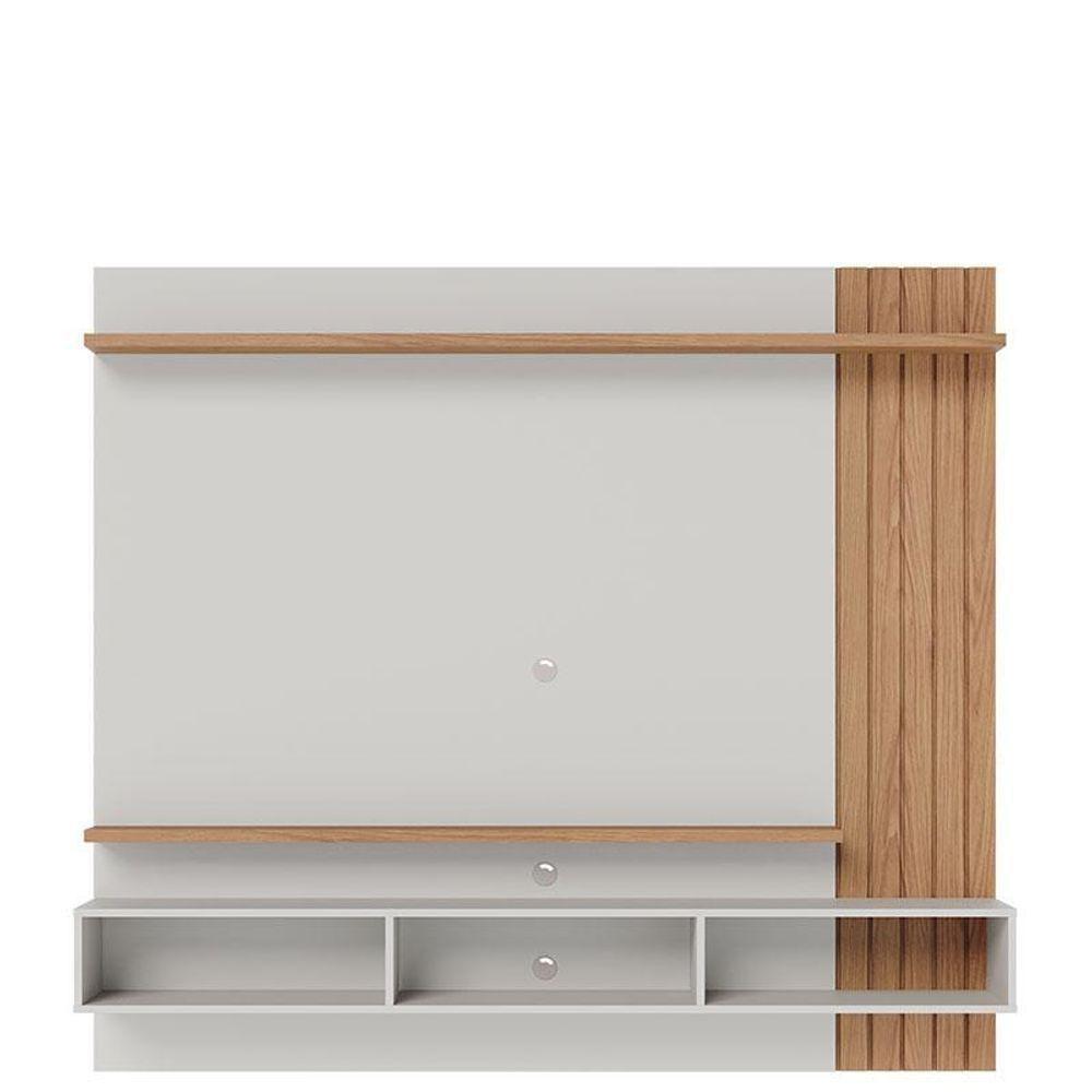 Painel Para Tv Home Suspenso Juriti 1.8 Off White Matte Freijó Com Mesa De Centro Jeri Off White Freijó - Colibri - 3