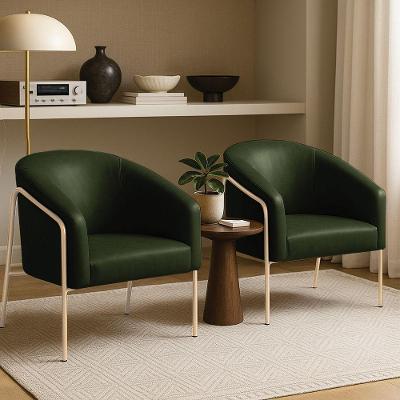 Poltrona Sala Industrial Alta Champanhe Kit 2 Stella Sintético Pu D03 - D'rossi Cor Verde