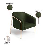 Poltrona Sala Industrial Alta Champanhe Kit 2 Stella Sintético Pu D03 - D'rossi Cor Verde - 2