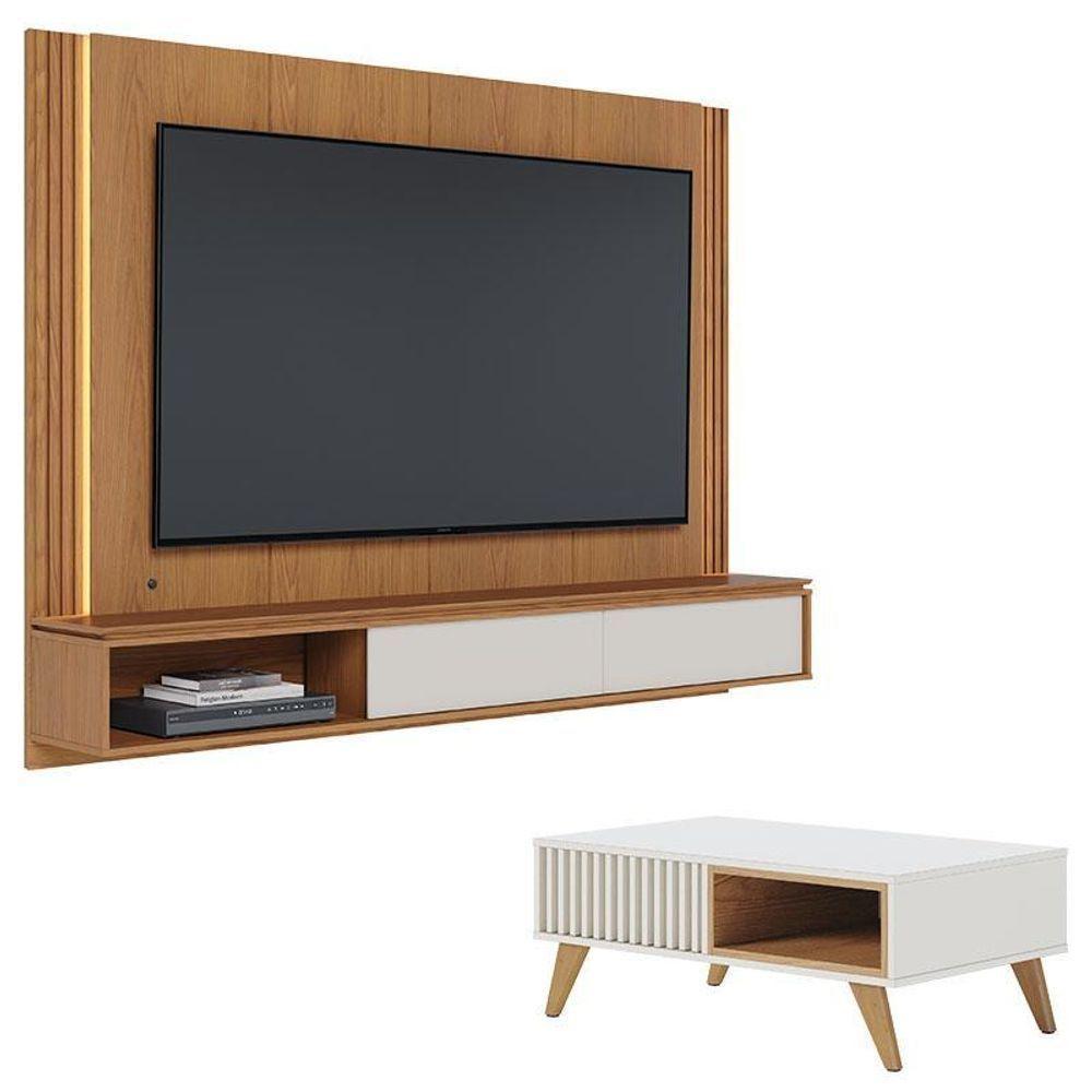 Home Suspenso Loa Freijó Off White Com Mesa De Centro Jeri Off White Freijó - Colibri - 1