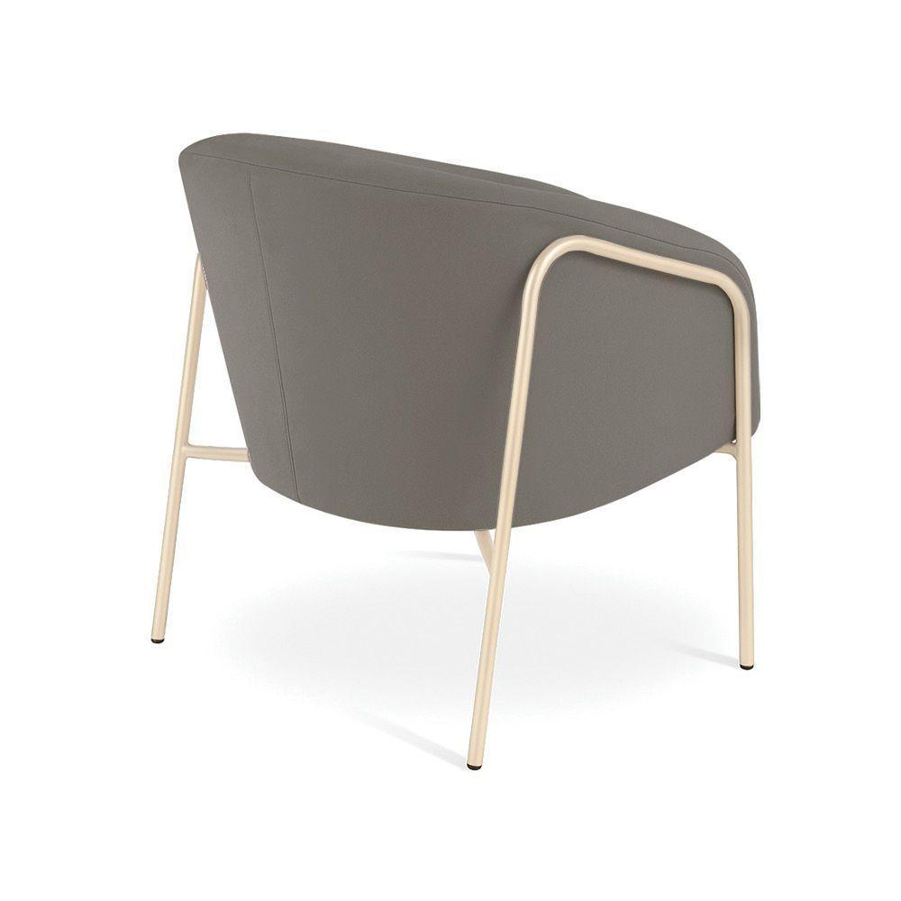 Poltrona Sala Industrial Alta Champanhe Stella Suede D03 - D'rossi Cor Grafite - 6