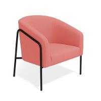 Poltrona Sala Industrial Alta Preto Stella Suede Rosê D03 - D'rossi - 5