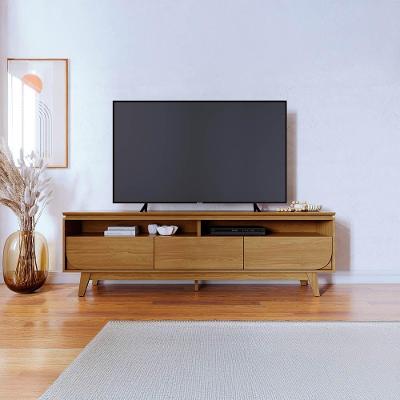 Rack Tv 75 Pol 200cm Bancada Para Sala Elarin M20 - D'rossi Cor Cumaru