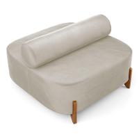 Kit 02 Sofás Ilha Orgânico Living Closet Evo 125cm 02 Lugares Veludo Bege Claro - Desk Design Bege Claro - 2