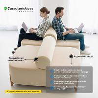 Kit 02 Sofás Ilha Orgânico Living Closet Evo 125cm 02 Lugares Veludo Bege Claro - Desk Design Bege Claro - 3