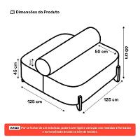 Kit 02 Sofás Ilha Orgânico Living Closet Evo 125cm 02 Lugares Veludo Bege Claro - Desk Design Bege Claro