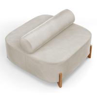 Kit 02 Sofás Ilha Orgânico Living Closet Evo 125cm 02 Lugares Veludo Bege Claro - Desk Design Bege Claro - 8