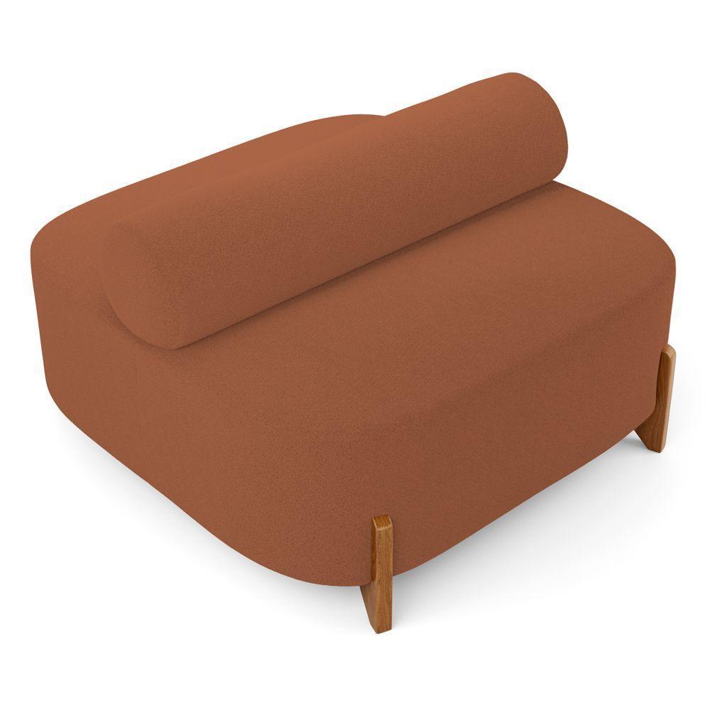 Sofá Ilha Orgânico Living Closet Evo 125cm 02 Lugares Bouclê Terracota - Desk Design Terracota - 2