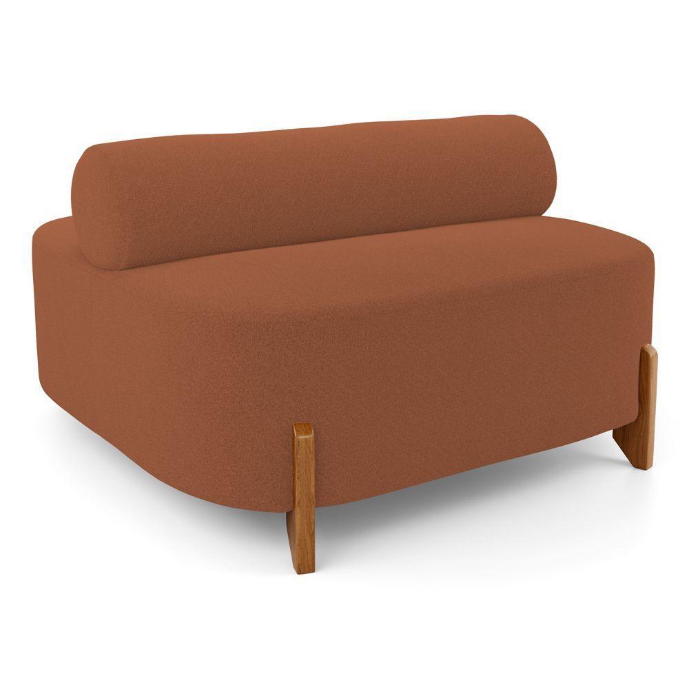 Sofá Ilha Orgânico Living Closet Evo 125cm 02 Lugares Bouclê Terracota - Desk Design Terracota - 6