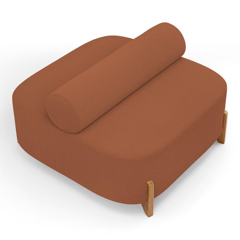 Sofá Ilha Orgânico Living Closet Evo 125cm 02 Lugares Bouclê Terracota - Desk Design Terracota - 8