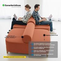 Sofá Ilha Orgânico Living Closet Evo 125cm 02 Lugares Bouclê Terracota - Desk Design Terracota - 3