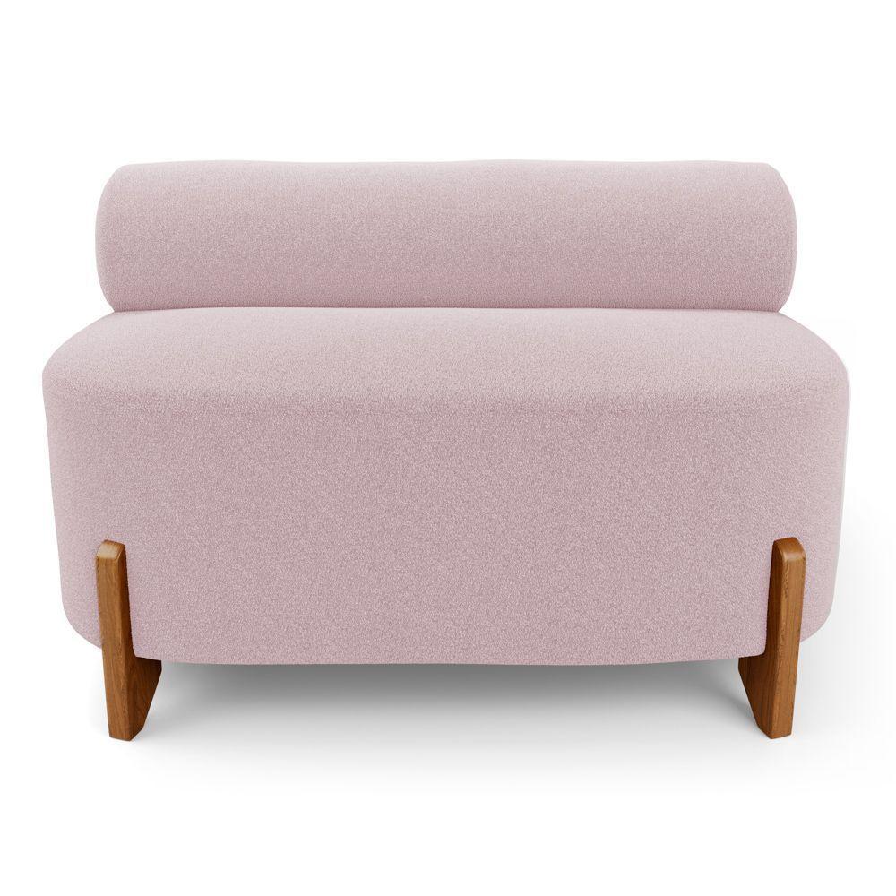 Sofá Ilha Orgânico Living Closet Evo 125cm 02 Lugares Bouclê Rosê - Desk Design Rosê - 2