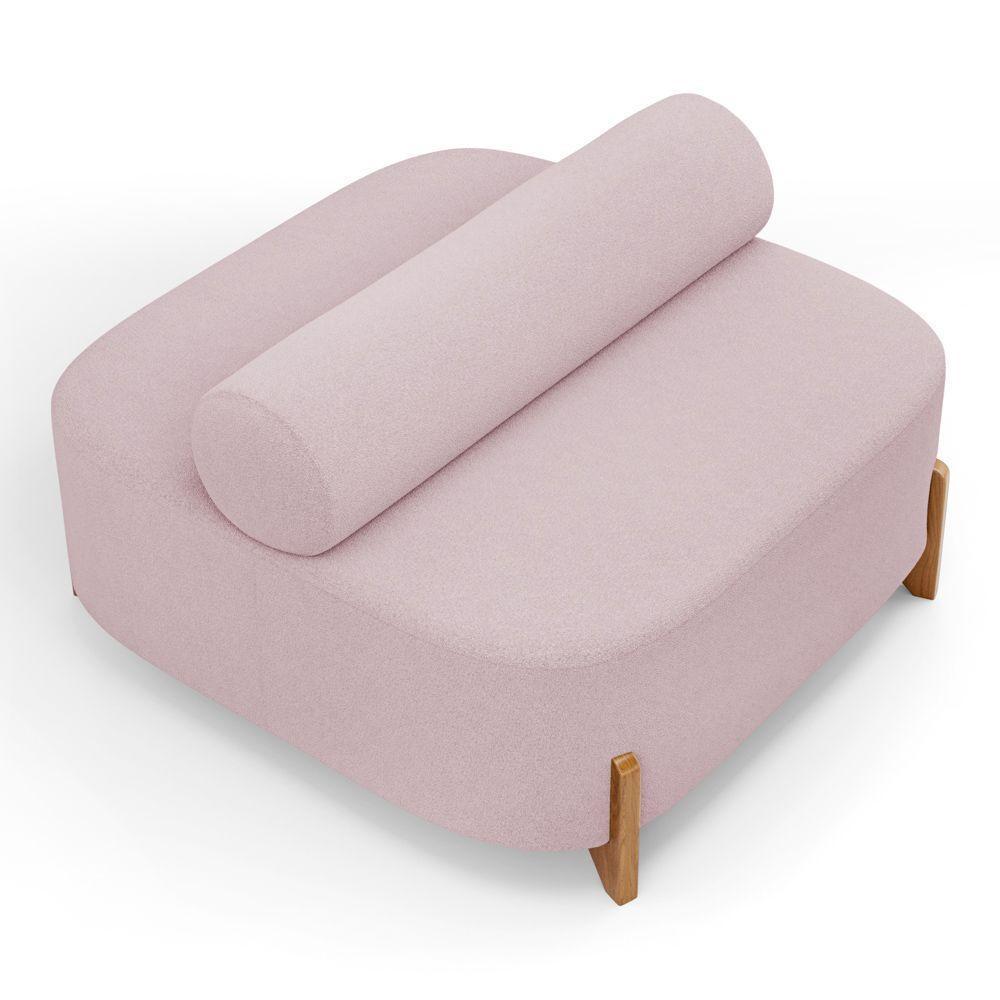 Sofá Ilha Orgânico Living Closet Evo 125cm 02 Lugares Bouclê Rosê - Desk Design Rosê - 3