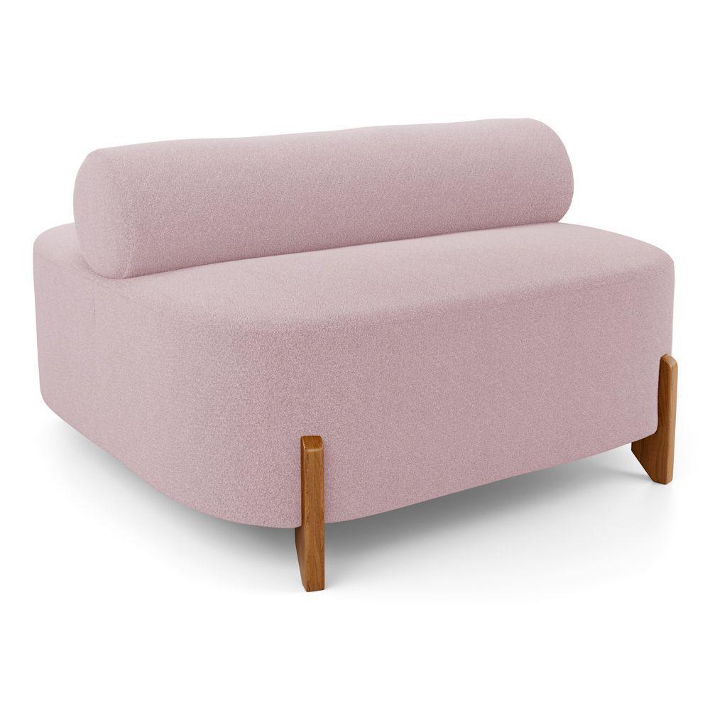 Sofá Ilha Orgânico Living Closet Evo 125cm 02 Lugares Bouclê Rosê - Desk Design Rosê - 7