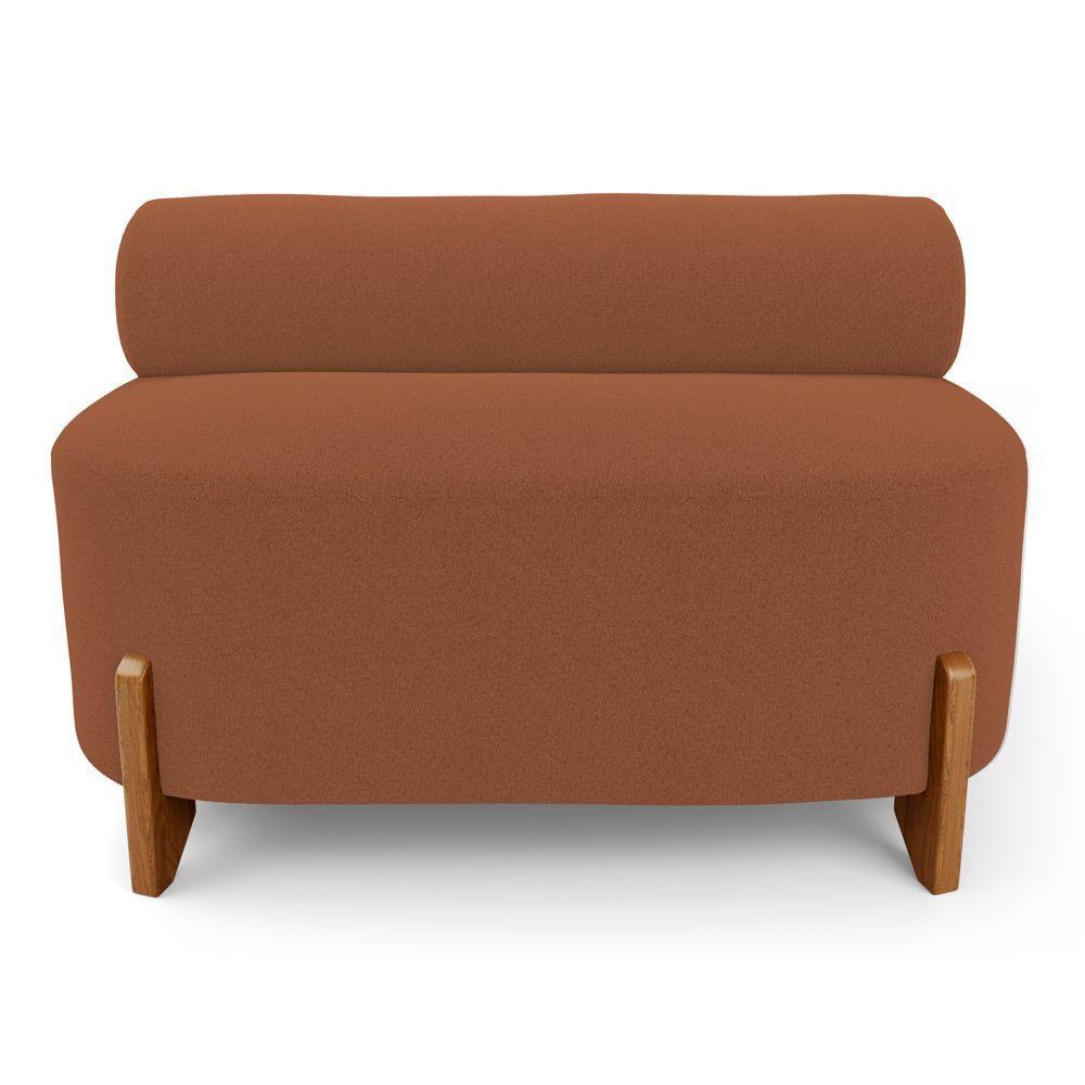 Kit 02 Sofás Ilha Orgânico Living Closet Evo 125cm 02 Lugares Bouclê Terracota - Desk Design Terracota - 7