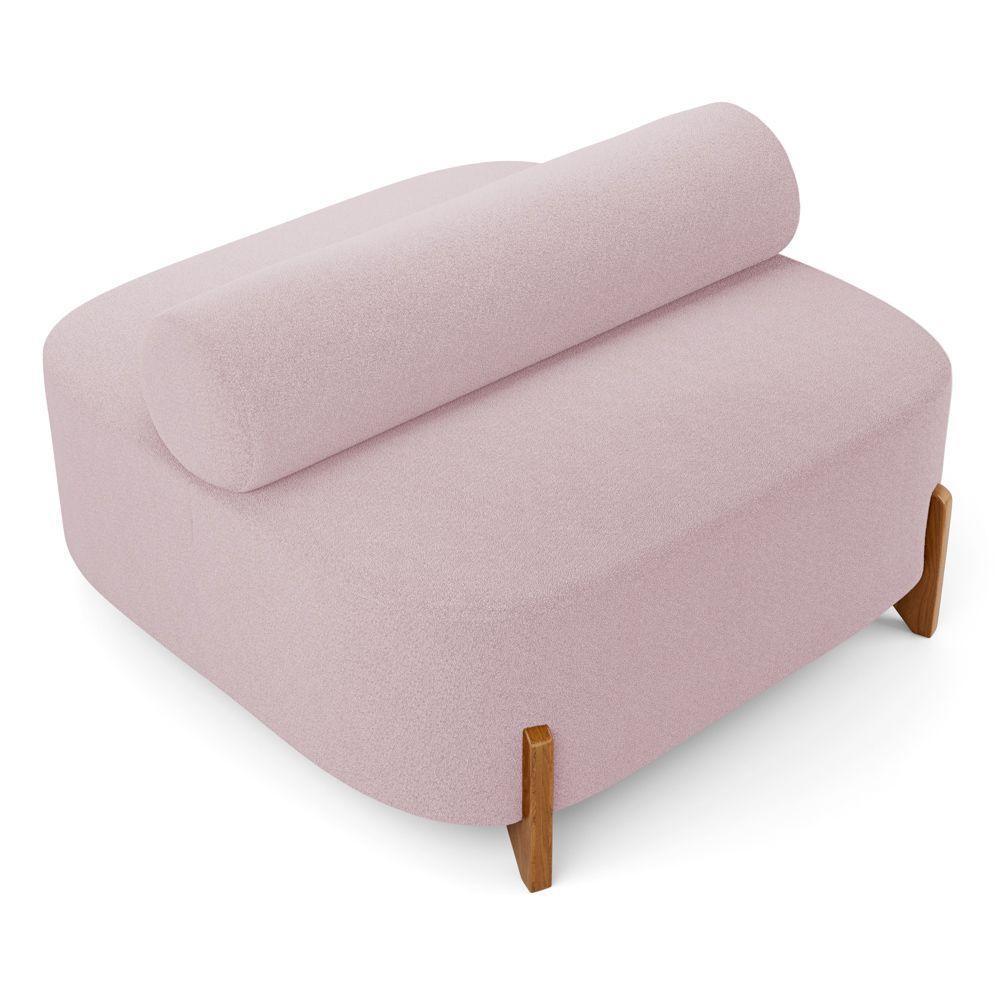 Kit 02 Sofás Ilha Orgânico Living Closet Evo 125cm 02 Lugares Bouclê Rosê - Desk Design Rosê - 2