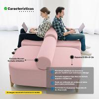 Kit 02 Sofás Ilha Orgânico Living Closet Evo 125cm 02 Lugares Bouclê Rosê - Desk Design Rosê - 3