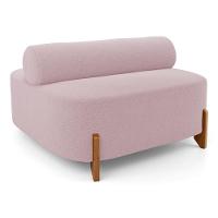 Kit 02 Sofás Ilha Orgânico Living Closet Evo 125cm 02 Lugares Bouclê Rosê - Desk Design Rosê - 6