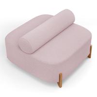 Kit 02 Sofás Ilha Orgânico Living Closet Evo 125cm 02 Lugares Bouclê Rosê - Desk Design Rosê - 8