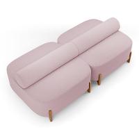 Kit 02 Sofás Ilha Orgânico Living Closet Evo 125cm 02 Lugares Bouclê Rosê - Desk Design Rosê - 9