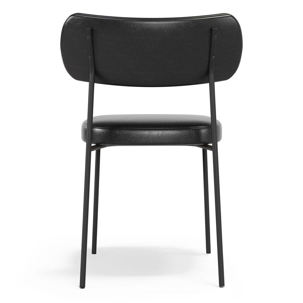 Kit 02 Cadeiras Sala De Jantar Lila Estofada Com Encosto Couríssimo Preto - Abmaza - 6