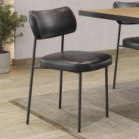 Kit 02 Cadeiras Sala De Jantar Lila Estofada Com Encosto Couríssimo Preto - Abmaza - 2