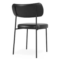 Kit 02 Cadeiras Sala De Jantar Lila Estofada Com Encosto Couríssimo Preto - Abmaza - 3